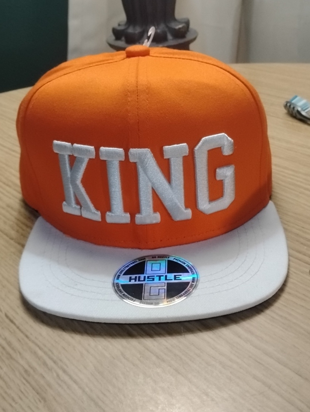 Hustler Hollywood Orange and White "KING" Kids Snapback Hat